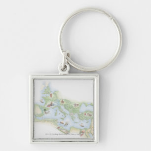 Illustrated map of Roman Empire Key Ring