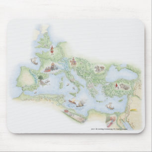 Illustrated map of Roman Empire Mouse Mat