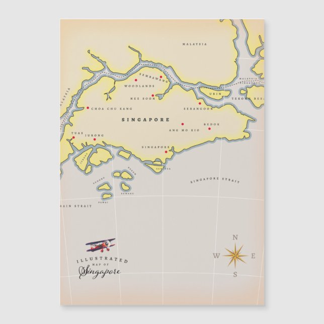 Illustrated map of Singapore (Front)