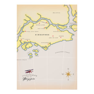 Illustrated map of Singapore Photo Print