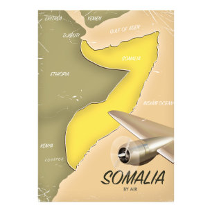 illustrated map of Somalia Photo Print