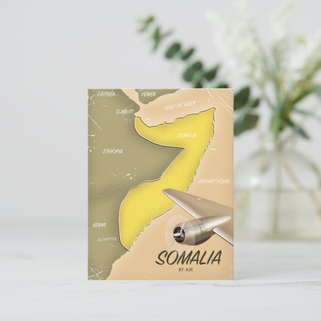 illustrated map of Somalia Postcard (Standing Front)