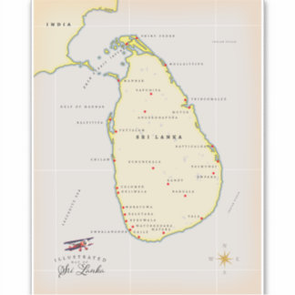 Illustrated map of Sri Lanka