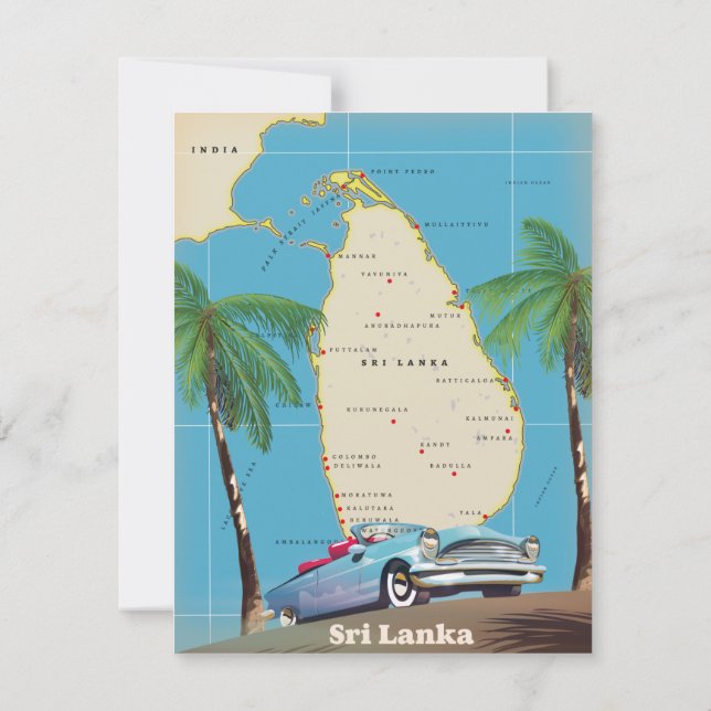 Illustrated map of Sri Lanka (Back)