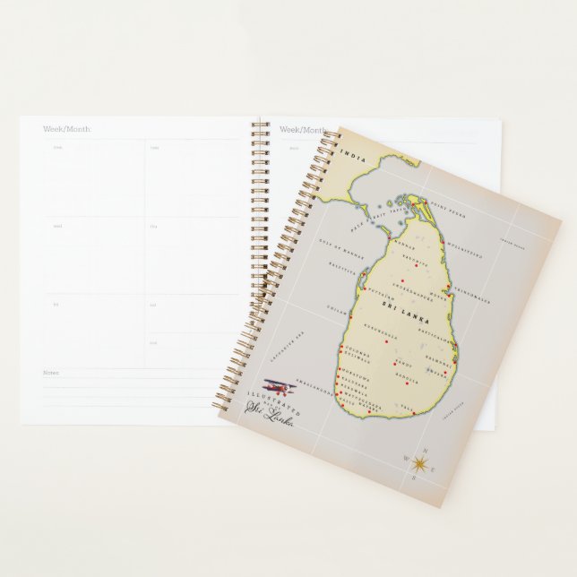 Illustrated map of Sri Lanka Planner (Display)
