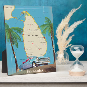 Illustrated map of Sri Lanka Plaque