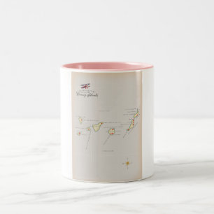 Illustrated map of the Canary Isalnds. Two-Tone Coffee Mug