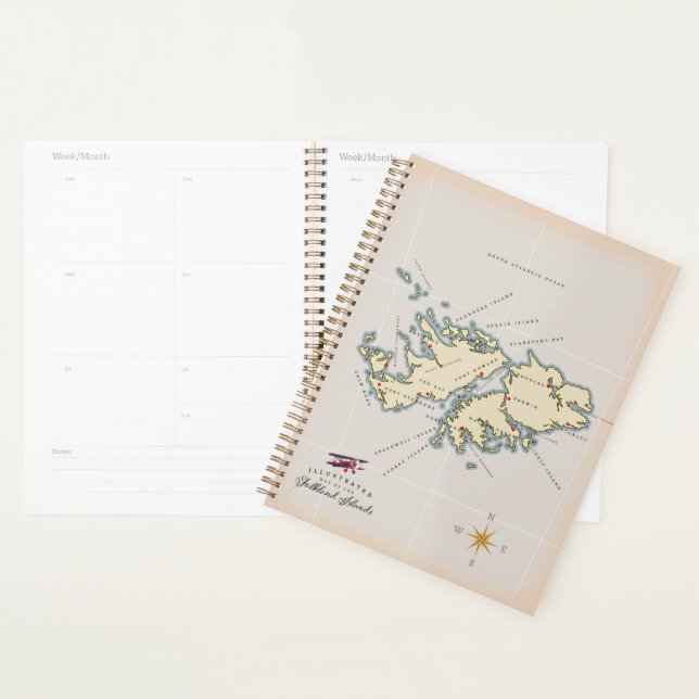 Illustrated map of the Falkland Islands. Planner (Display)