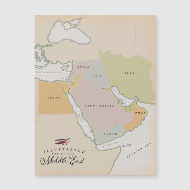 Illustrated map of the Middle East. (Front)