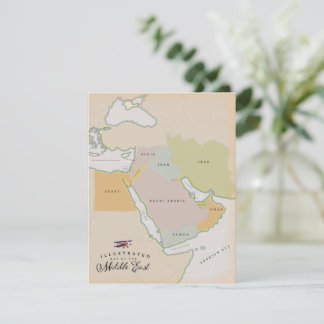 Illustrated map of the Middle East.