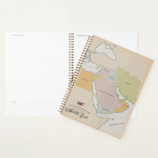 Illustrated map of the Middle East. Planner (Display)