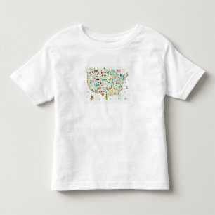 Illustrated Map of the USA Toddler T-Shirt