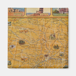 Illustrated Map of US Airways Magnet