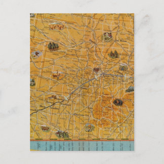 Illustrated Map of US Airways Postcard