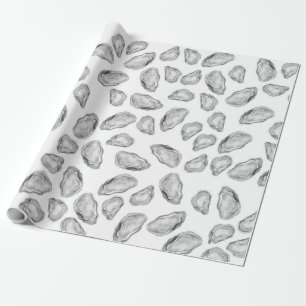 Illustrated Oyster Matte Wrapping Paper