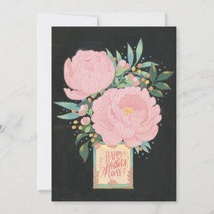 Illustrated Peony Mother's Day Card