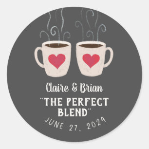 Illustrated Perfect Blend Heart Mugs Favour Classic Round Sticker