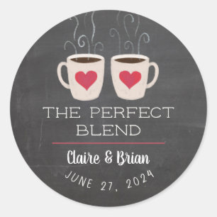 Illustrated Perfect Blend Heart Mugs Favour Classic Round Sticker