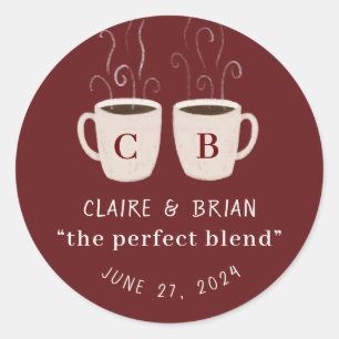 Illustrated Perfect Blend monogram Mugs Favour Classic Round Sticker