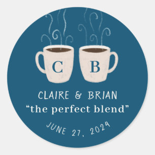 Illustrated Perfect Blend Monogrammed Mugs Favour Classic Round Sticker