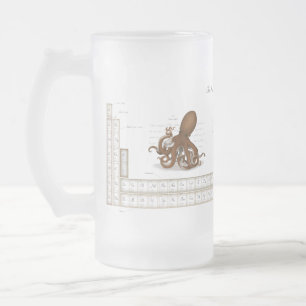 Illustrated Periodic Table of Elements Steampunk Frosted Glass Beer Mug