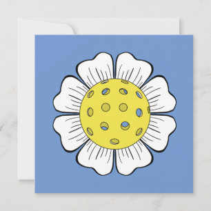 Illustrated Pickleball Flower Blank Notecards