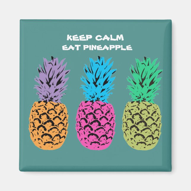 Illustrated Pineapple design Magnet (Front)