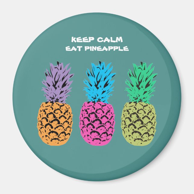 Illustrated Pineapple design Magnet (Front)