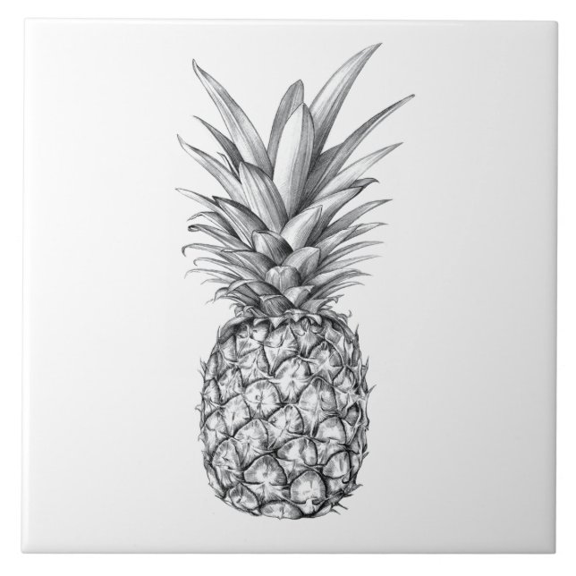 Illustrated Pineapple design Tile (Front)