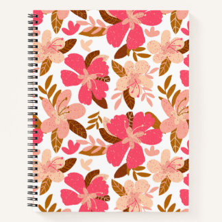 Illustrated Pink Floral Hand-drawn pattern  Notebook