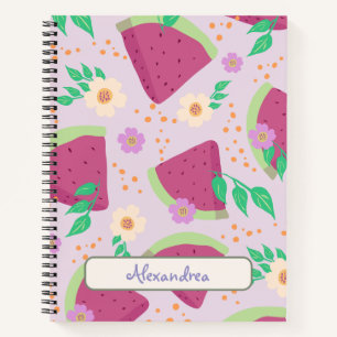 Illustrated Pink Watermelon Hand-drawn pattern  Notebook