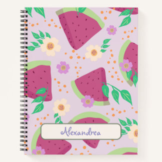 Illustrated Pink Watermelon Hand-drawn pattern  Notebook