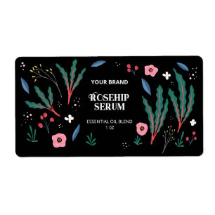 Illustrated Plants Dropper Bottle Product Labels