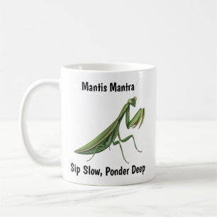 Illustrated Praying Mantis Personalised Coffee Mug