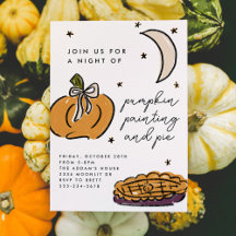 Illustrated Pumpkin Painting Pie Halloween Party