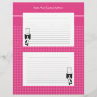 Illustrated recipe pages for binders