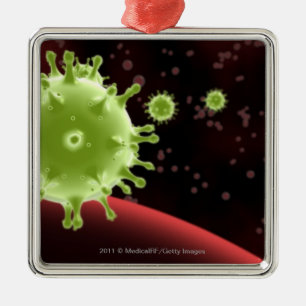 Illustrated rendering of the SARS coronavirus Metal Tree Decoration