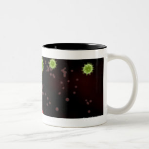 Illustrated rendering of the SARS coronavirus Two-Tone Coffee Mug