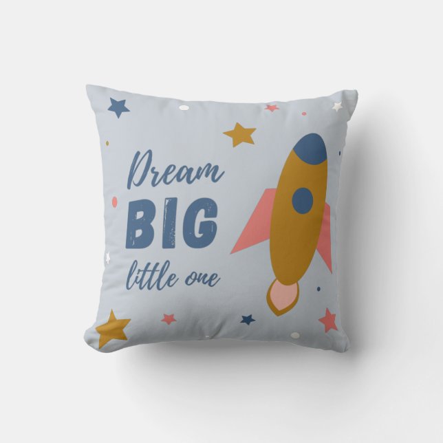 Illustrated Rocket Colourful Kids Cushion (Front)