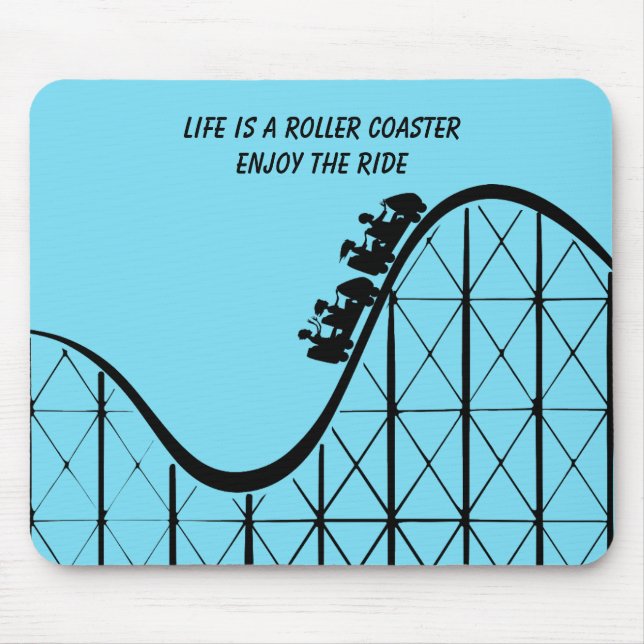 Illustrated Roller Coaster with people Mouse Mat (Front)