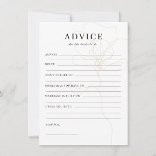 Illustrated Rose Bride To Be Advice Card