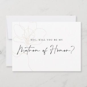 Illustrated Rose Bridesmaid Proposal Card