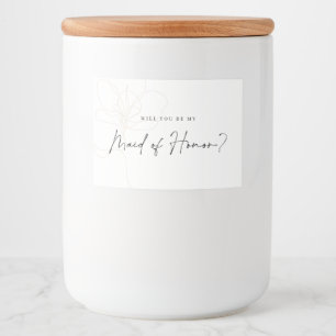 Illustrated Rose Bridesmaid Wine Label