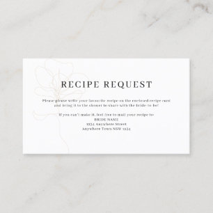Illustrated Rose Recipe Request Card