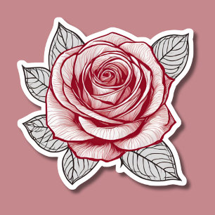 Illustrated Rose Waterproof
