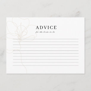 Illustrated Rose Wedding Bride Advice Card