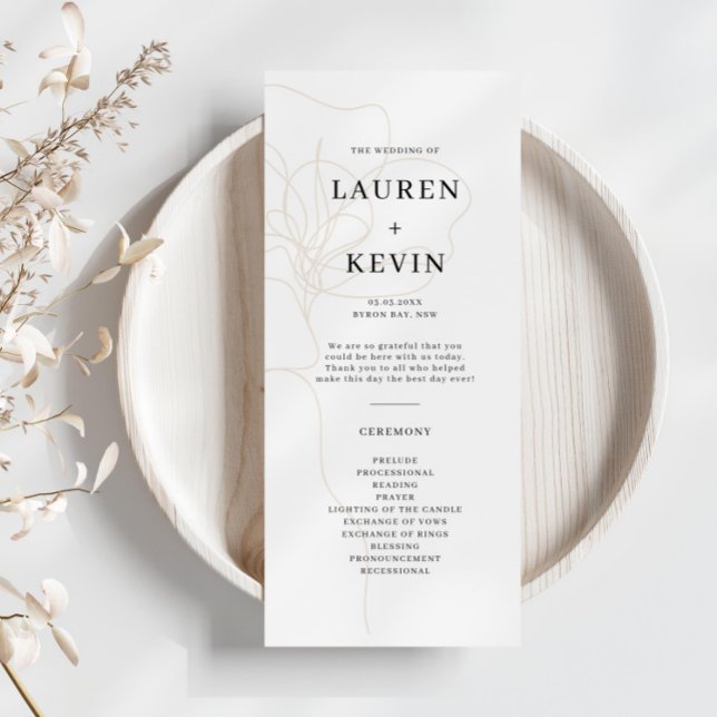 Illustrated Rose Wedding Ceremony Program (Creator Uploaded)