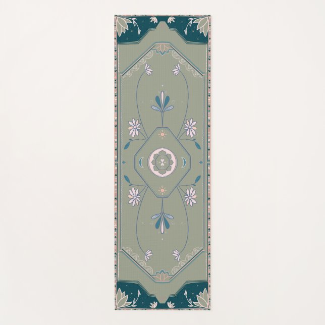 Illustrated Sage Area Rug  Yoga Mat (Front)