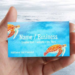 Illustrated Sea Turtles Business Cards