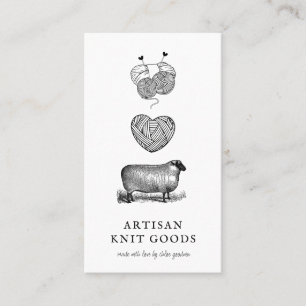 Illustrated Sheep Yarn Knitting Business Card